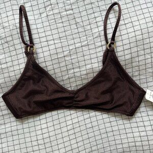 Aerie Beach Babe Shine Rib Voop Bikini Top